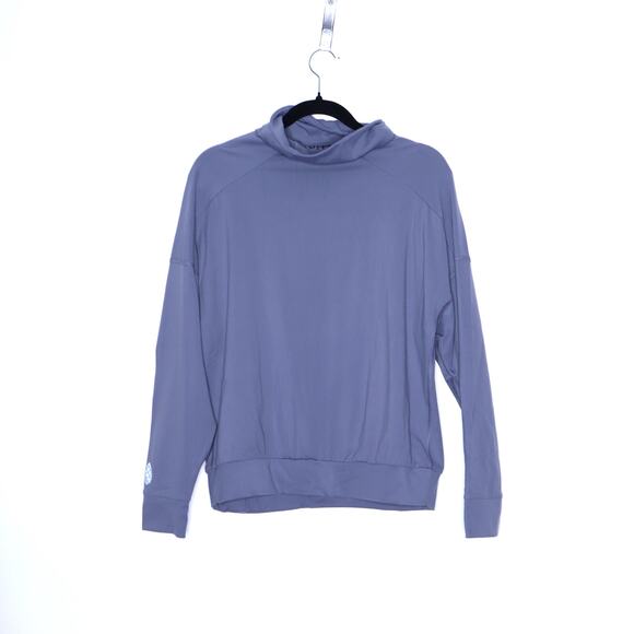 STIO Glide Tech Pullover Dusty Blue Mock Neck Long Sleeve Shirt Active Women's S - Picture 1 of 12